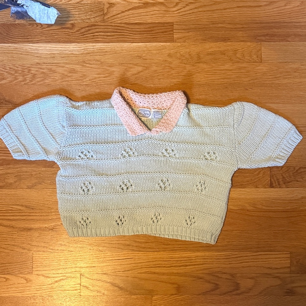 Women’s Vintage Regatta Sport Cropped Short Sleeve Sweater